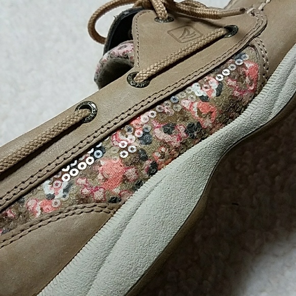 Sparkly Sperry Topsiders Size 7.5 - Picture 2 of 6